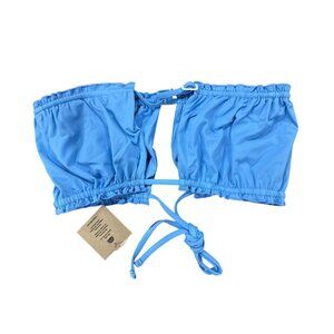 Free People x Toast Swim Women Signature Ruffle Sky Bandeau-Top LARGE